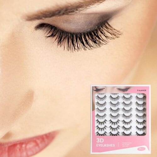 20 Pairs 3D Faux Lashes Set Eyelashes Extension Three-dimensional Natural Thick Soft Long False Eyelashes Beauty Makeup Tool