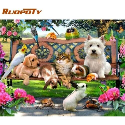 RUOPOTY 60x75cm Painting By Numbers For Adults Handmade Diy Gift Acrylic Paint Draw On Canvas Home Living Room Wall Decor Craft