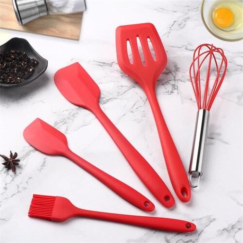 Silicone Cooking Utensils Set Kitchenware Non-stick Cookware 5pcs Multifunction Utensils Resistance Home Kitchen Cooking Tools
