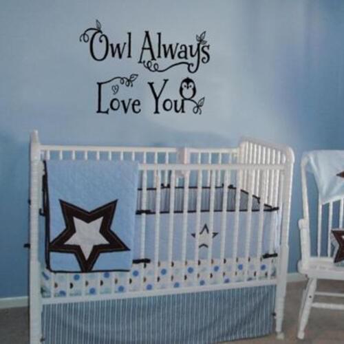 Owl Always Love You Babies Bedroom Wall Stickers Art Decoration Vinyl Wallpaper Decals Nursery Kids Room Sticker Murals L487