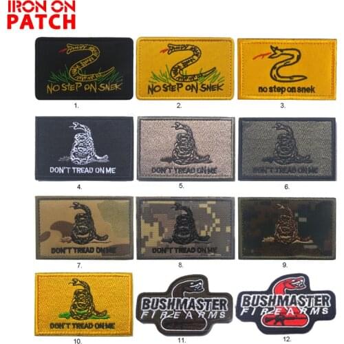 No Step On Snek Embroidery Patch Army Tactical Patch Emblem Appliques Embroidered Badges Snake Dont Tread On Me Military