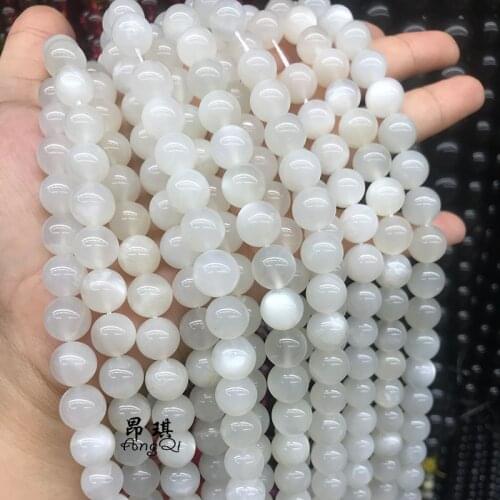 7A Natural Jewellry moonstone Loose Beads 4/6/8/10mm Pick Size Natural stone Beads For Jewelry Making DIY Bracelets Necklace 15"