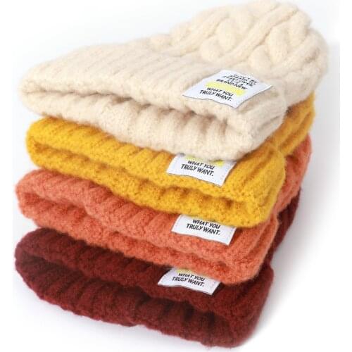 2021 New Winter Hat for Women Warm Cashmere Knitted Beanies Fashion Soft Cap Brand Ladies Wool Beanie Slouchy Gorras Cotton Hats