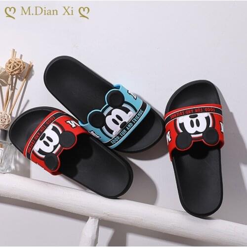 Disneys New Mickey Mouse Childrens Indoor Shoes Anti-slip Bathroom Bath Home Wearing Beach Swimming Slippers