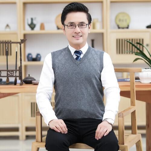 New Autumn Mens Sweater Vest Casual Male Sleeveless Sweater Wool Knit Vest Pullovers