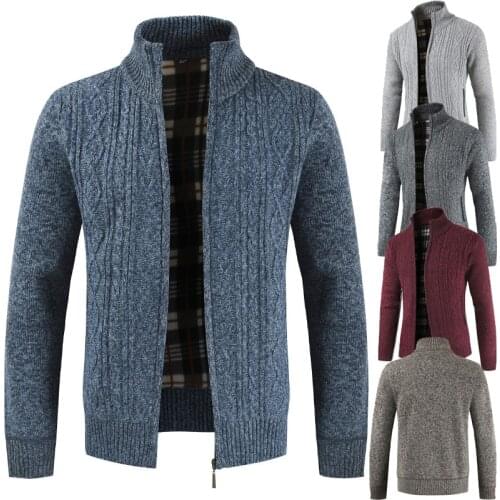 Autumn and winter mens new wool sweater warm long-sleeved sweater loose casual cardigan jacket jacket new mens clothing