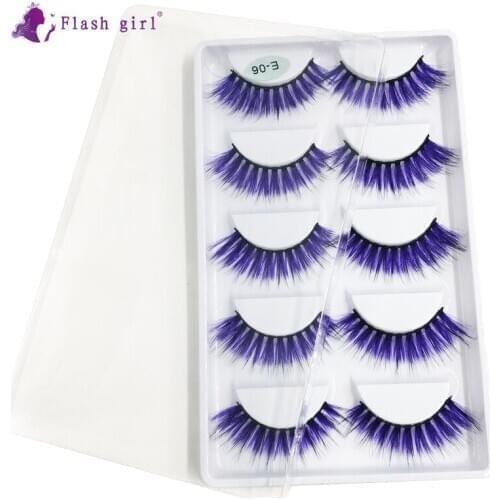 HOT Flash Girl 5 Pairs of Handmade Mink Lashes Long Natural Eyelashes Extended Beauty Makeup False Eyelashes