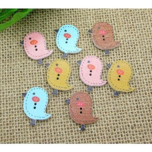 50Pcs Mixed Wood Bird Sewing Buttons For Kids Clothes Scrapbooking Decorative Botones Handicraft DIY Accessories10