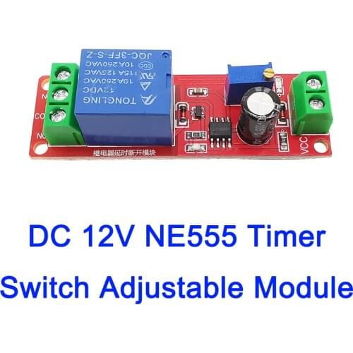 DC 12V NE555 Timer Adjustable Controller Module NE555 Monostable Shielding Time Delay Relay Power Switch 0~10S Car Oscillator