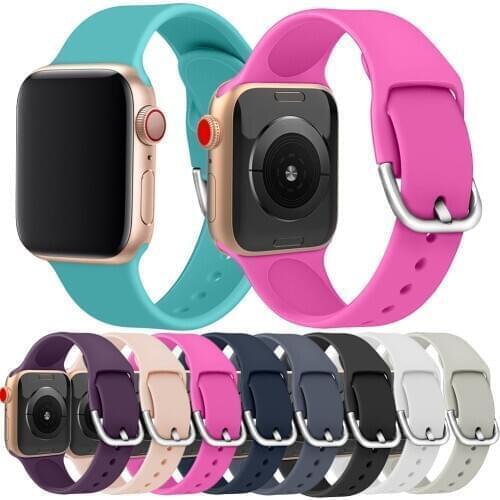 Soft Silicone Straps For Apple Watch Series 6 SE 5 4 3 2 1 Sports Women Men Smart Watch Band For Iwatch 38 40 42 44mm Bracelet