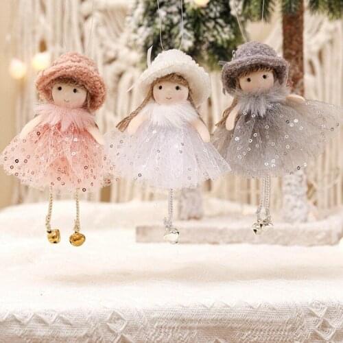 Christmas Angel Plush Doll Xmas Tree Hanging Ornaments Christmas Decoration Pendant For Home 2022 New Year Kids Gifts Navidad