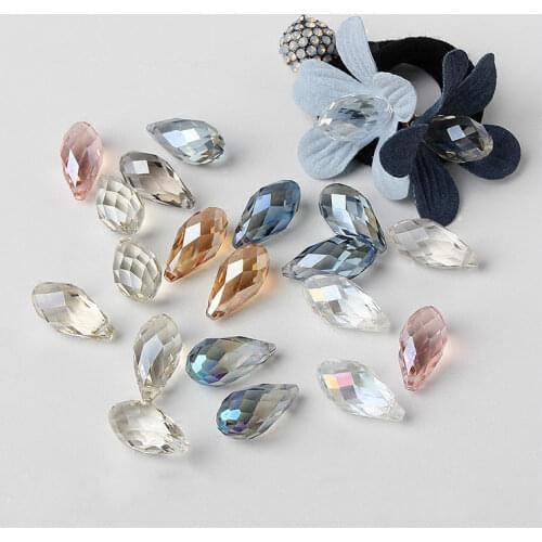 DIY Handmade Beaded Bracelet Necklace ornaments Tousheng crystal beads scattered material side hole of rhombic section droplets