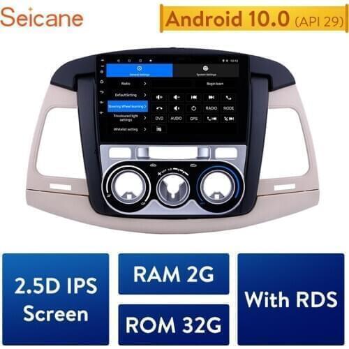 Seicane Android 10.0 Car GPS Navigation Radio Unit Player For Toyota Innova Manual A/C 2007 2008 2009 2010 2011 2Din Auto Stereo
