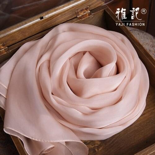 100% Pure Silk Scarf Ladies 2020 New Real solid Scarves nude Silk Natural Foulard Femme Silk Wraps for Women Print Shawls