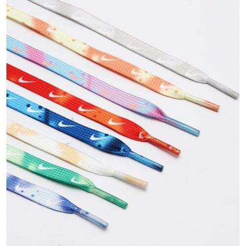 Tie Dyeing Boot Laces Flat Shoelace Shoe Cords for Various Types of Shoes 120 - 180CM