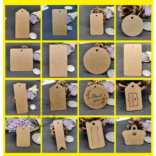 A pack of 200 pieces Blank spot kraft tag label custom price lifting card custom white wine label Floral clothing listing book