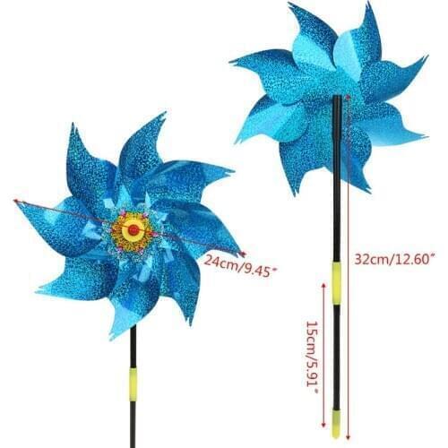 Wind Spinner Windmill Toys Kids Children Gifts Garden Decoration Rotation Glitter Sequin Windmills Glow Colorful Home Ornaments
