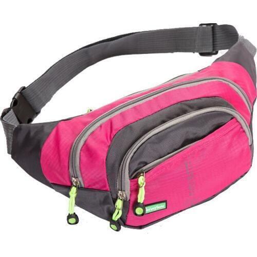 8PCS / LOT Unisex Waterproof Nylon Waist Bag Fanny Pack Fashion Men Women Military Hip Package Phone Wallet Belt Bag