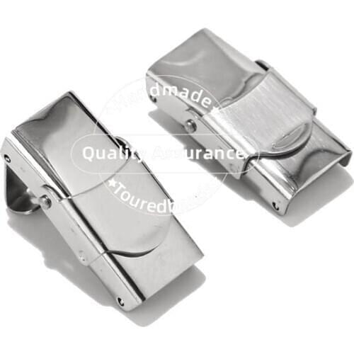 10pc Stainless Steel Clasp Crimp Watch Band Clasp for Leather Silicone Bracelet Jewelry Making DIY Connector Buckle