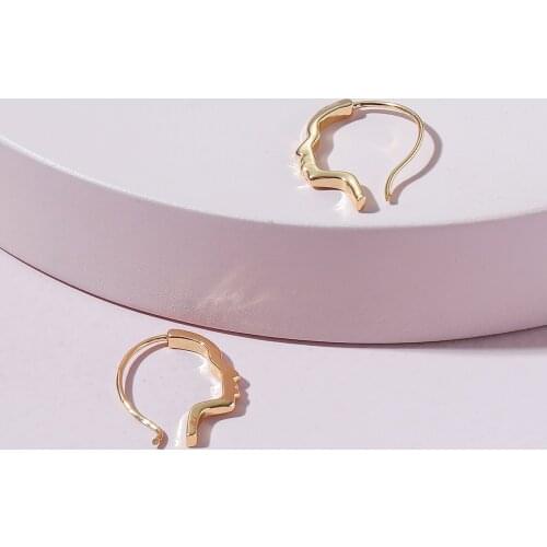 LUNA CHIAO Women Fashion Jewelry Face Figure Frame Hoops Earrrings