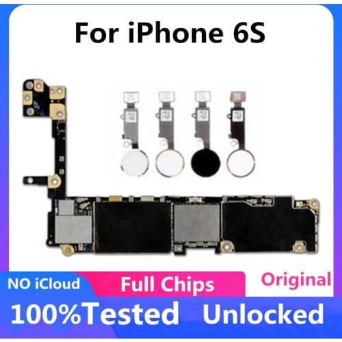 Original For iPhone 6s Motherboard with/no Touch ID Fingerprint 16gb 32gb 128GB 64GB Unlocked For iPhone 6S Logic board