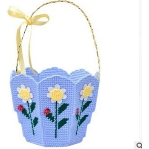 1 set, three-dimensional embroidery DIY handbag basket has been cut wool embroidery living room tissue box new products