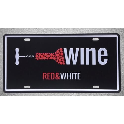 1 pc Red White Wine bar shop drink whisky shop store plaques Tin Plates Signs wall man cave Decoration Metal Art Vintage Poster