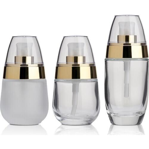 140x 30ml wholesalePress pump cosmetic bottle,Frosting glass bottle,emulsion sub-filling bottle,transparent cover essence bottle