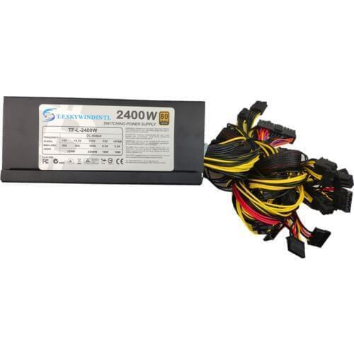T.F.SKYWINDINTL 2000W PC Power Supply 2000W ATX 12V ETH Coin Mining Miner Power Supply Active PFC PSU Support 8 GPU Max 2400W
