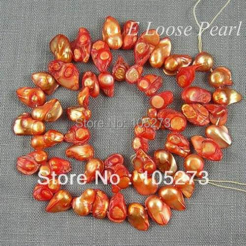 Stunning Pearl Jewelry Natural Freshwater Pearls Top Drilled Baroque Violet 8-15mm Loose Beads 45pcs Full Strand Free Shipping