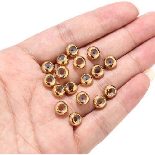 50pcs 8mm Stainless Steel Insert Rubber Stopper Positioning Spacer Beads for Bracelet Necklace DIY Crafts Making Jewelry
