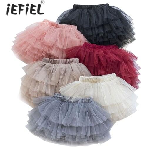 Kids Girls Tutu Pettiskirt Skirt Ball Gown Princess Ballet Dance Tutu Mesh Skirts Kids Cake Skirt Cute Birthday Party Clothes
