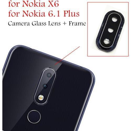 For Nokia X6/ for Nokia 6.1 Plus Camera Glass Lens Frame Holder Back Rear Camera Glass Lens Frame Holder Repair Spare Parts
