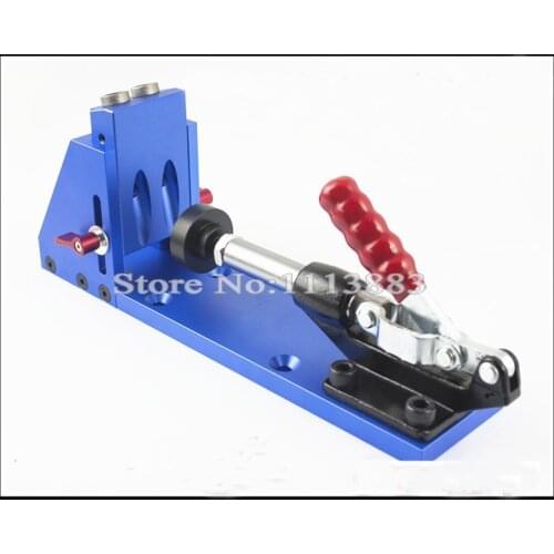 Pocket Hole Jig Woodworking Guide Repair Carpenter Kit System With Toggle Clamp and 9.5mm 3/8" inch Step Drill Bit