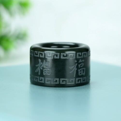 Classic natural jade ring, handmade sculpture simple jade ring, men party wedding jewelry gift rings for men