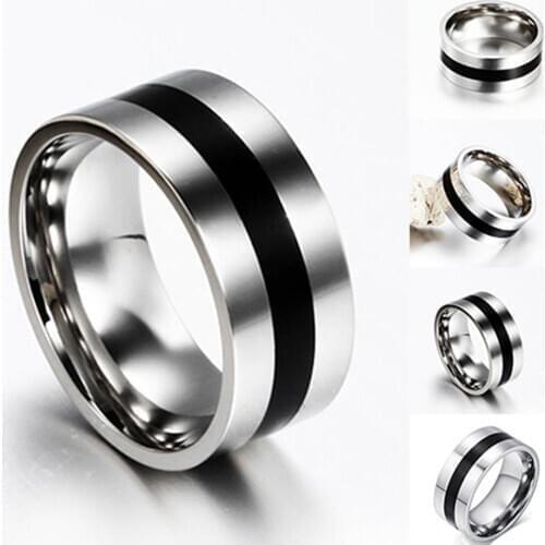 17mm/18mm/19mm/20mm/21mm Stainless Steel Fashion Simple Wedding Engagement Finger Ring for Women and Men Band Jewelry Gift