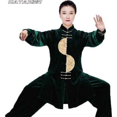 Martial Art Suits Tai Chi Clothing South Korean Cashmere Kung Fu Uniform Outdoor Walking Morning Sprots Wushu Chinese Warrior