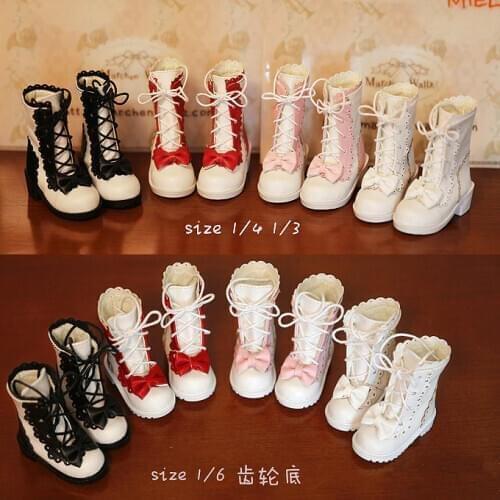 BJD doll shoes are suitable for 1/3 1/4 1/6 size womens shoes lace boots high top Martin boots doll accessories