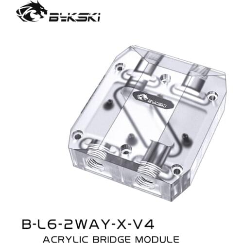 BYKSKI Multi Video Card Bridging Module Acrylic Connectors Use for GPU Card SLI Cross Fire Water Cooling System B-L6-2WAY-X-V4