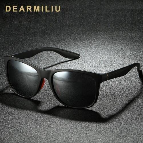 DEARMILIU BRAND Polarized Sunglasses Men Women Driving Square Lens Red Pads Sun Glasses Male Goggle UV400 For Sport Men