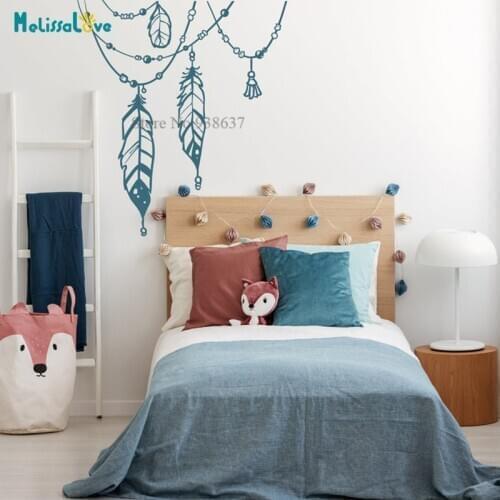 Boho Nursery Decals Feather Home Decor Tribal Bohemian Decor Removable Vinyl Wall Stickers BB966