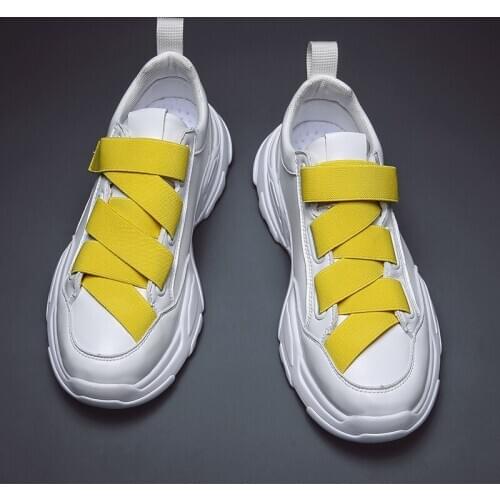New Sneakers Men Plus Designer Shoes Breathable Elastic Band Design Platform Casual Shoes High Quality