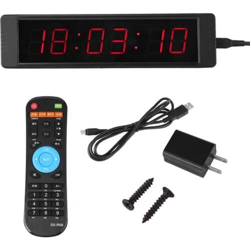 Training Timer LED Display Electronic Clock Stopwatch Interval Timer Prescise Wall Clock with Remote for Gym Fitness Training
