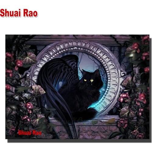 Handicrafts Gift 5D Diy diamond painting Black Cat Diamond Mosaic Embroidery cross stitch Full Square Round Drill 2021 Gift