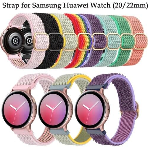 Strap For Samsung Galaxy Watch Active 2/3 45mm/46mm/42mm Gear S3 Nylon Loop Bracelet Huawei GT 2 2e pro watch 3 20mm 22mm strap