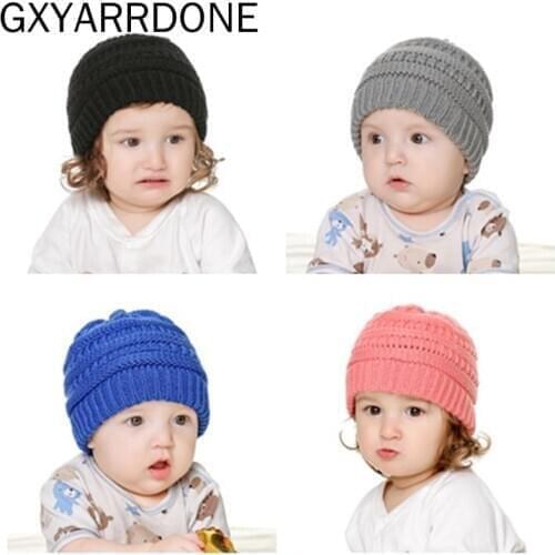 Knitted Kids Beanie Cap Infant Baby Boy Girl Hat Warm Children Baby Autumn Winter Girls Hat For Kids Toddler Muts Bonnet Enfant