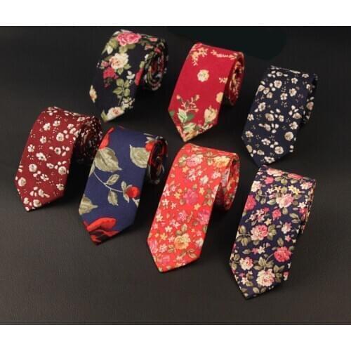 Sitonjwly 6cm Floral Printed Necktie for Mens Cotton Skinny Neck Ties Fashion Wedding Party Tie Shirt Mujer Vestil Custom LOGO
