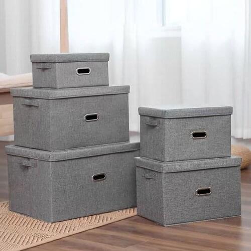 Foldable Storage Box Clothes Organizer Fabric Boite Rangement Vetement With Lid Underwear Socks Toy Storage Boxes Home Organizer