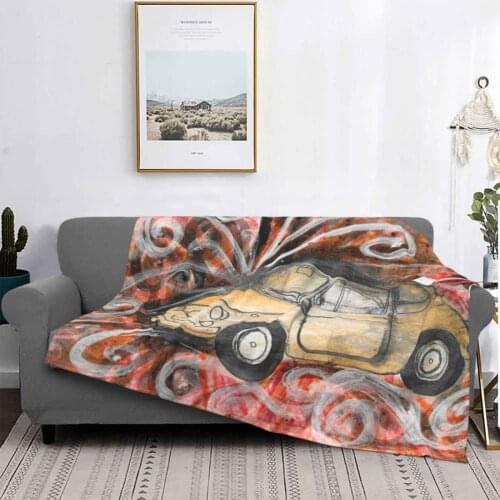 Fiat 500-3 Creative Design Comfortable Flannel Blanket Classic Car Fiat500 Vintagecar Walterfest Red Abstract Texture