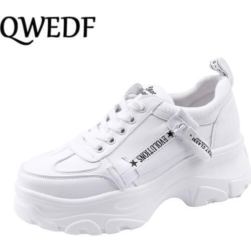 Womens Casual Shoes 2019 New Spring Fashion White Sneakers Shoes Women Flats Platform Lace-up Breathable Women Sneakers D3-71
